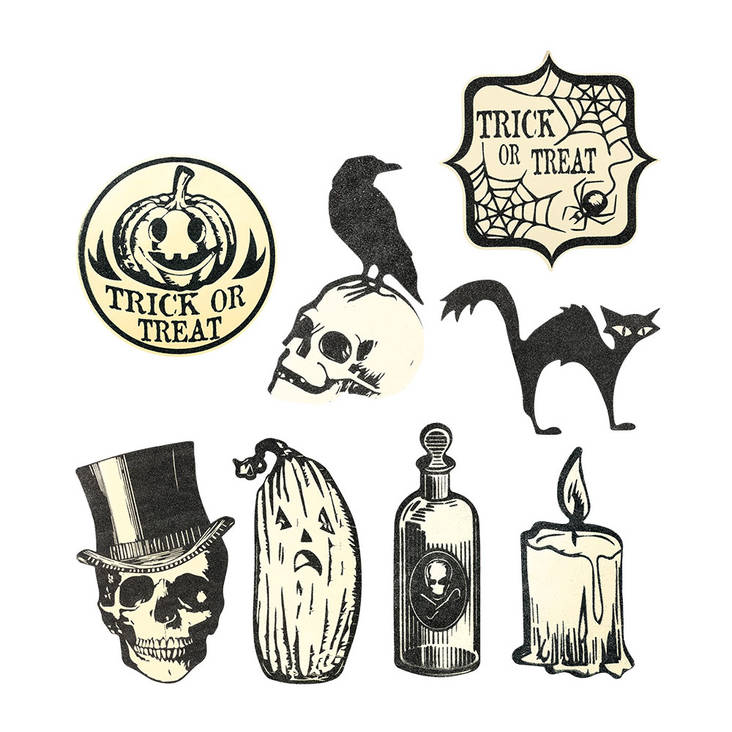 Glitteriset Halloweensomisteet 9kpl - Tarrat, bannerit ja muut - 22000 - 1