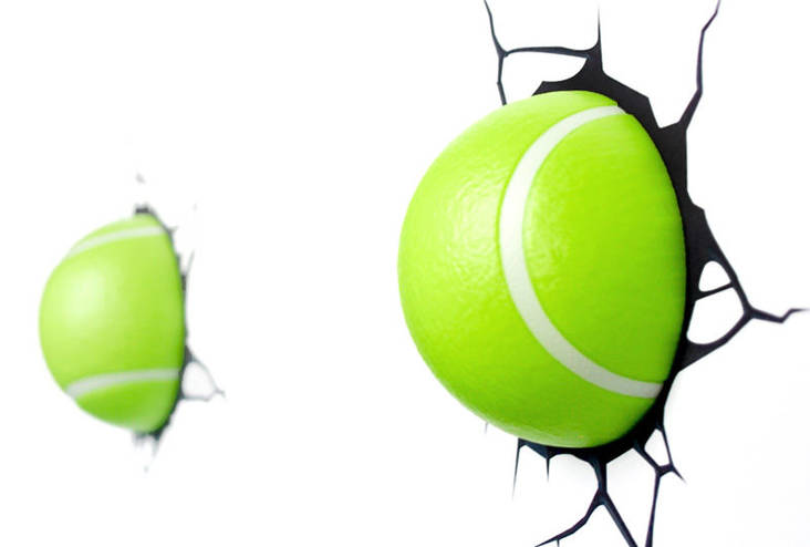 LED 3D Tennispallovalot 2kpl - Pöytä- ja seinävalot - 31360 - 1