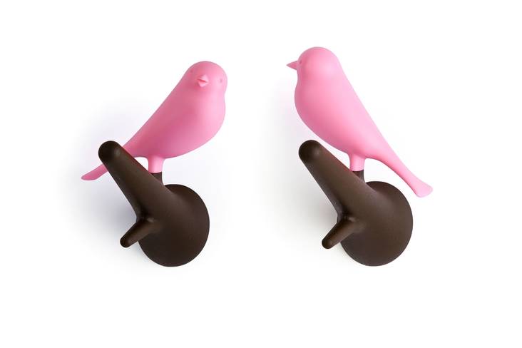 Lintupuukoukut Qualy musta/pinkki - Ripustimet - 10020 - 2