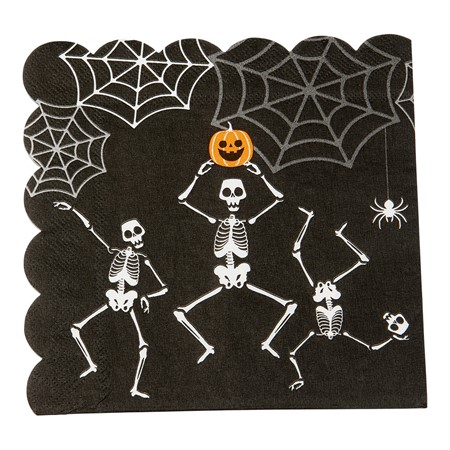Tanssivat luurangot Halloween servetit - Halloween / Kauhu - 31490 - 1