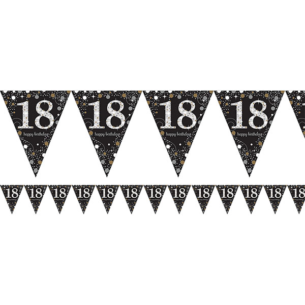 Kultamusta Happybirthday 18V viirinauha - Synttärit - 21021 - 1