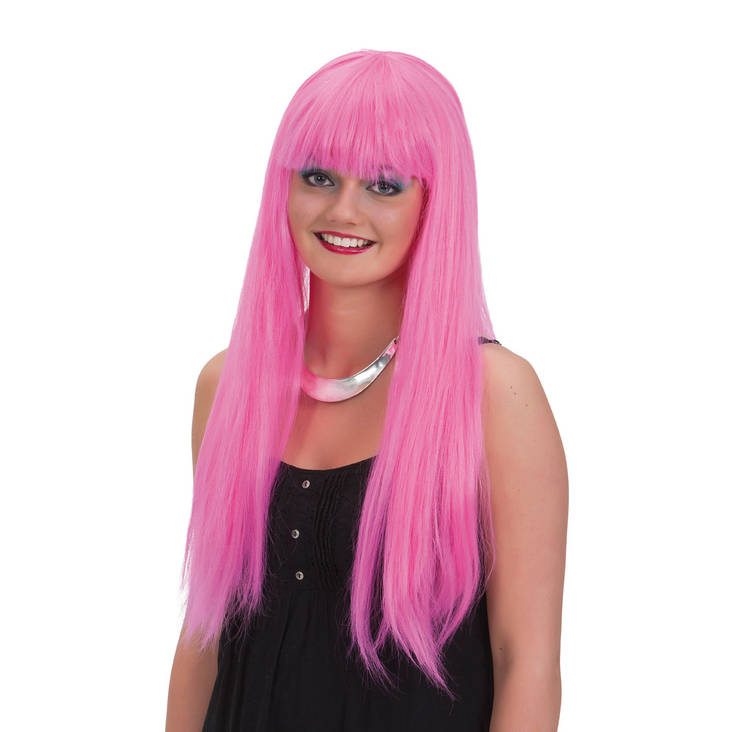 Monna Tumma pinkki - Pitkät suorat peruukit - 19491 - 1