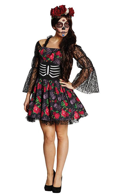 Day of the dead La Catrina Naamiaisasu Dlx - Kauhu ja noidat - 19222 - 1