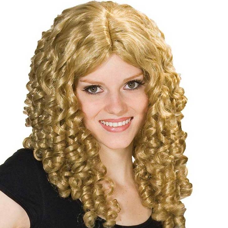 Enkeli/prinsessa vaalea - Puolipitkät kiharaperuukit - 16112 - 1