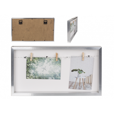 Hopeinen kehys 2:lle tai 3:lle kuvalle - Isot kehykset - 31382 - 1