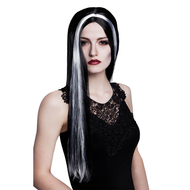 Noita Peruukki Musta Vaaleilla raidoilla - Noita peruukit - 12252 - 1