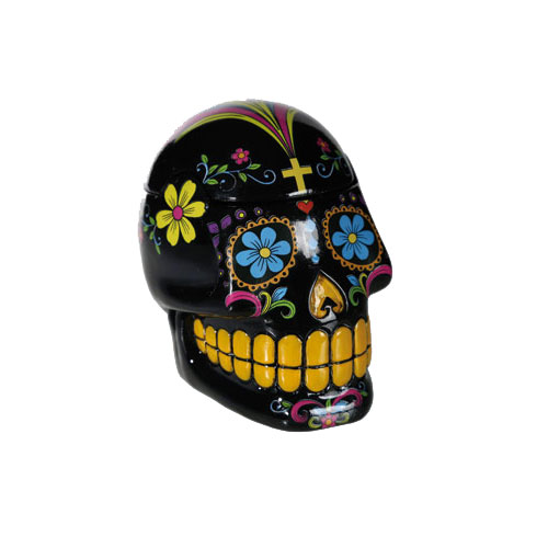 Värikäs musta pääkallo korurasia - Gothic koristeet - 19842 - 3