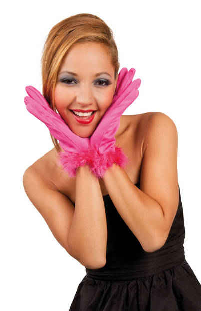 Käsineet karvalla pinkit - Lyhyet käsineet - 14363 - 1