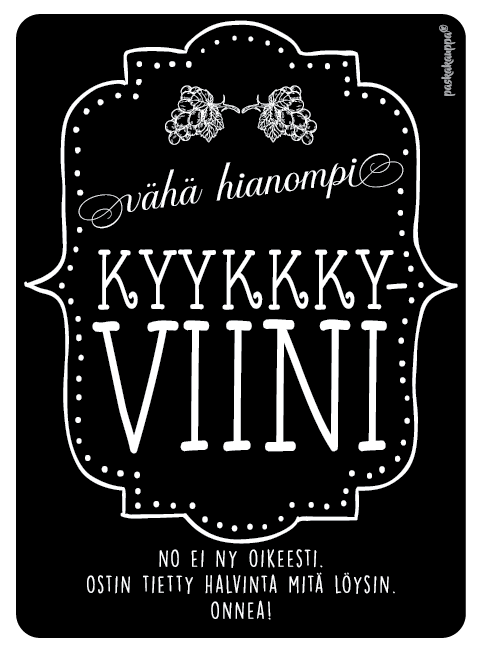 Kyykkyviini pulloetiketti - Keittiö - 32043 - 1