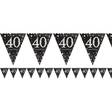 Kultamusta Happybirthday 40V viirinauha - Synttärit - 30364 - 1