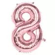 Foliopallo Nro.8 vaaleanpunainen 66cm - Numerot - 32224 - 1