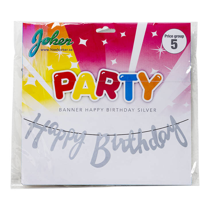 Happy Birthday-nauha hopea - Synttärit - 30104 - 1