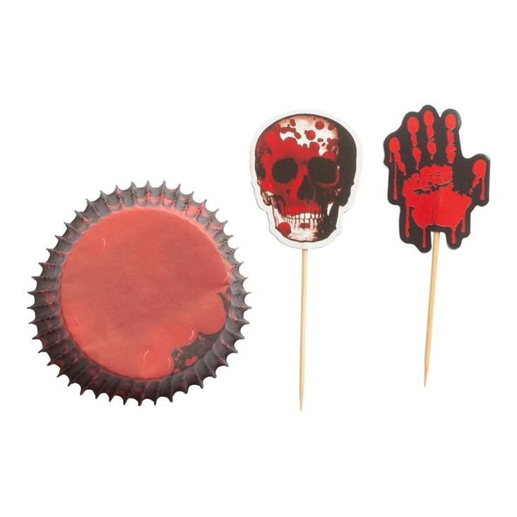 Verinen pääkallo muffinssi setti - Halloween / Kauhu - 31804 - 1