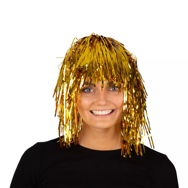 Peruukki Glitter kulta - Polkka peruukit - 32234 - 1