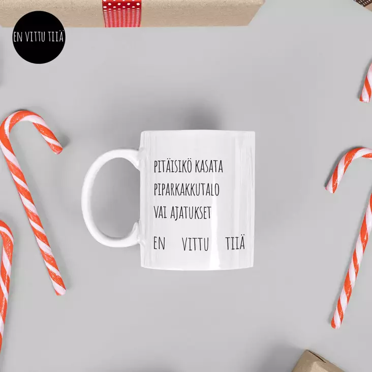 Piparkakkutalo! kahvikuppi en vittu tiiä - Kahvikupit - 32364 - 1