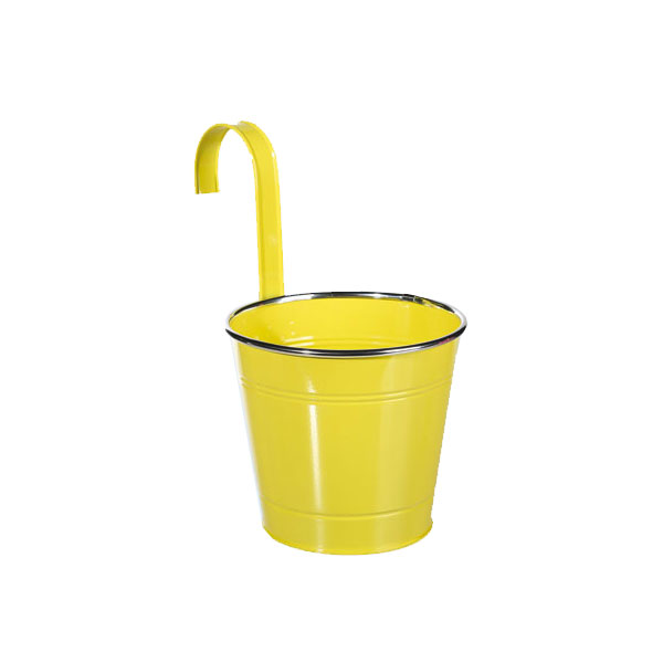 Kukkapurkki koukulla keltainen - Pihakoristeet - 20385 - 1