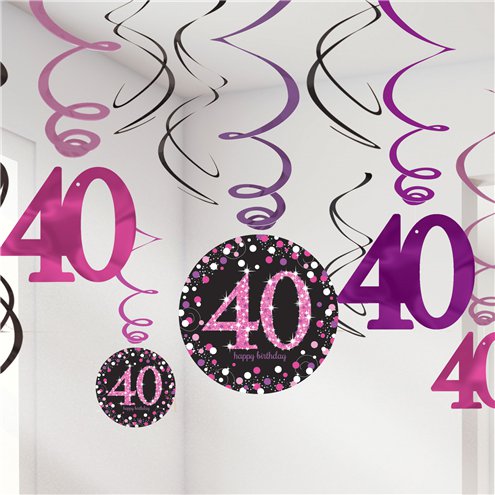 40V roikkuvat Happy Birthday koristeet P - Synttärit - 30366 - 1
