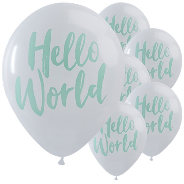 Hello World Ruusu ilmapallot - Vauvakutsut / Baby Shower - 21056 - 1
