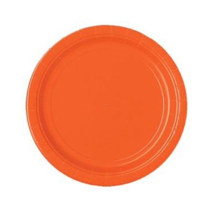 Keskikokoinen pahvilautanen oranssi 8kpl - Oranssi - 18716 - 1