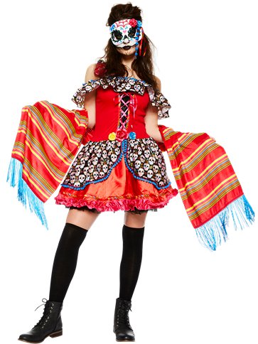 Meksikolaisasu Day of the dead - Kauhu ja noidat - 30536 - 1