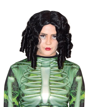 Musta korkkiruuvikihara peruukki - Pitkät kiharaperuukit - 21906 - 2