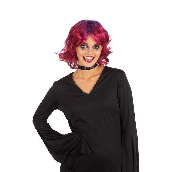 Peruukki Pinkki-Violetti - Polkka peruukit - 31866 - 1