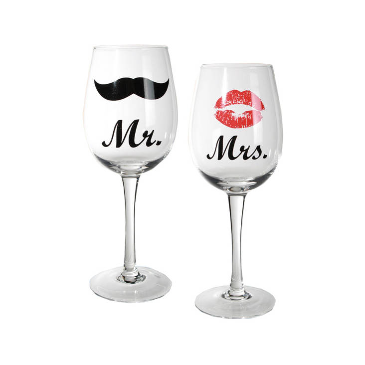 Viini lasit Mr.& Mrs. 2kpl - Shampanjalasit - 18556 - 1