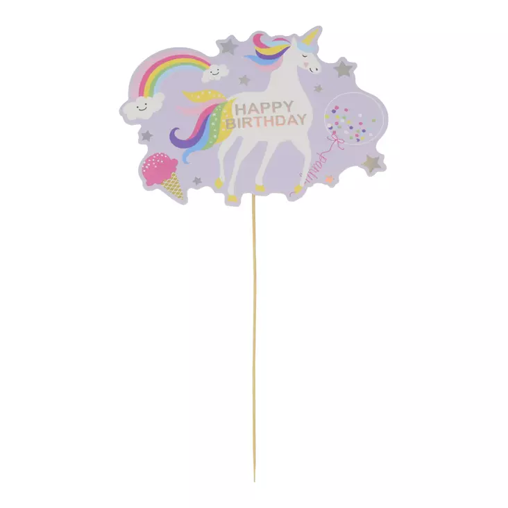 Kakun koriste yksisarvinen - Synttärit - 32276 - 1