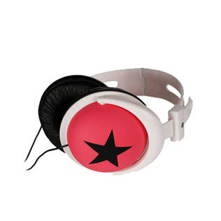 Trendy kuulokkeet pinkillä pohjalla musta tähti - Kuulokkeet ja luurit - 14277 - 5