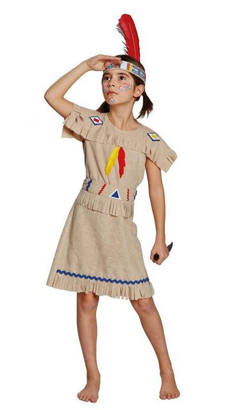 03-14V Intiaanitytön mekko - Merirosvot ja villilänsi - 30207 - 1