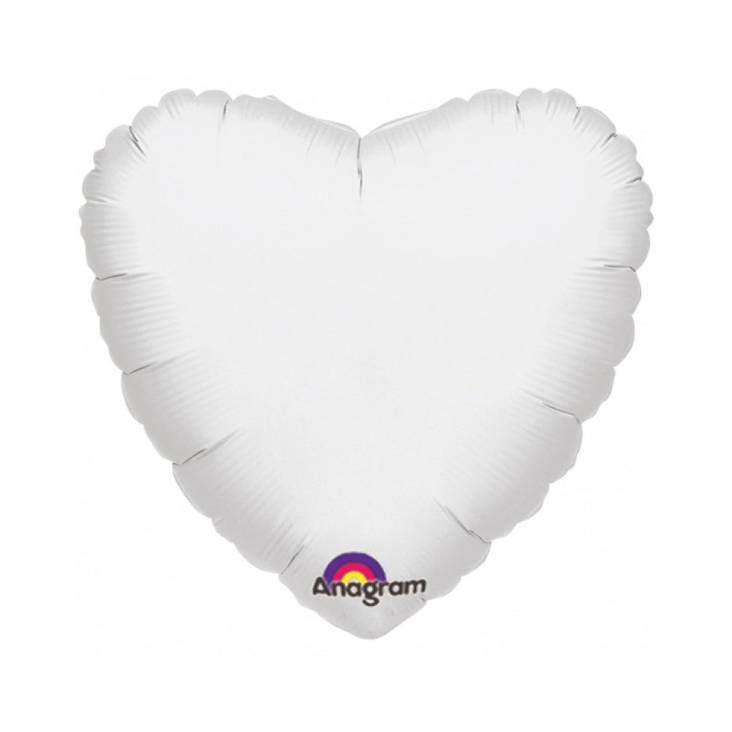 Foliopallo valkoinen sydän - Väripallot - 13588 - 1