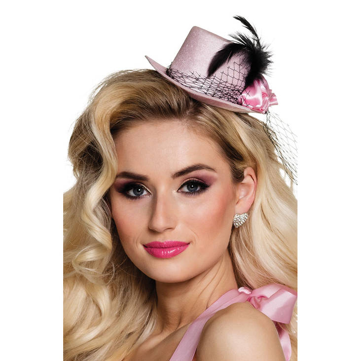 Minihattu vaaleanpunainen sulalla - Minihatut - 20248 - 2