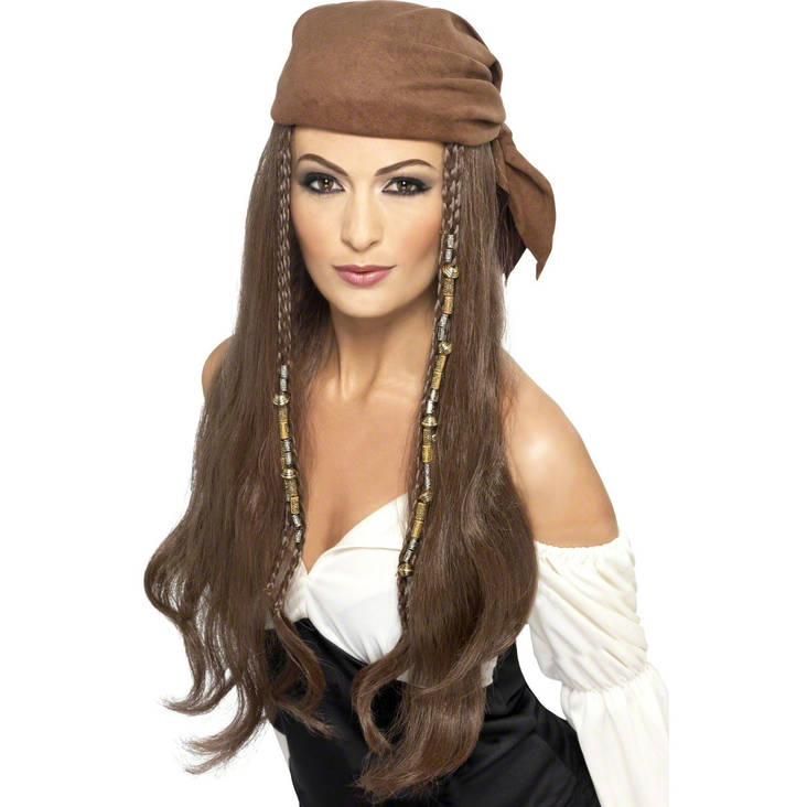 Peruukki Merirosvo huivilla - Merirosvo peruukit - 19518 - 1