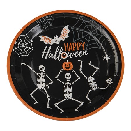 Tanssivat luurangot Halloween lautaset - Halloween / Kauhu - 31488 - 1