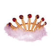 Kultainen tiara pinkillä karvalla - Tiarat - 18549 - 1