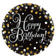 Kultamusta Happy birthday Lautaset - Synttärit - 21039 - 1