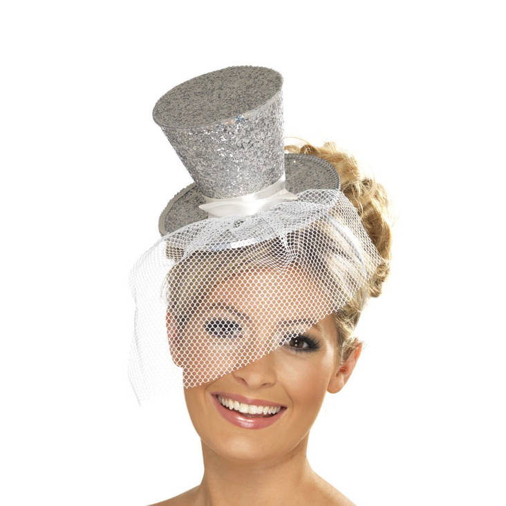 Minihattu Glitteri Hopea - Minihatut - 18859 - 1