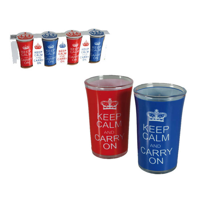 Shottilasi 4 kpl Setti Keep Calm and Carry On - Shottilasit - 18949 - 1