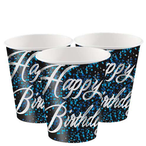 Sinisävyiset Happy birthday motit - Synttärit - 30379 - 1